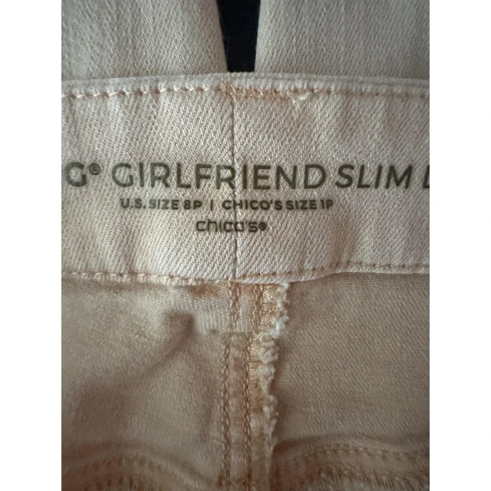 Chicos So Slimming Girlfriend‎ Jeans Womens 8P Peach Slim Leg Ankle Petite